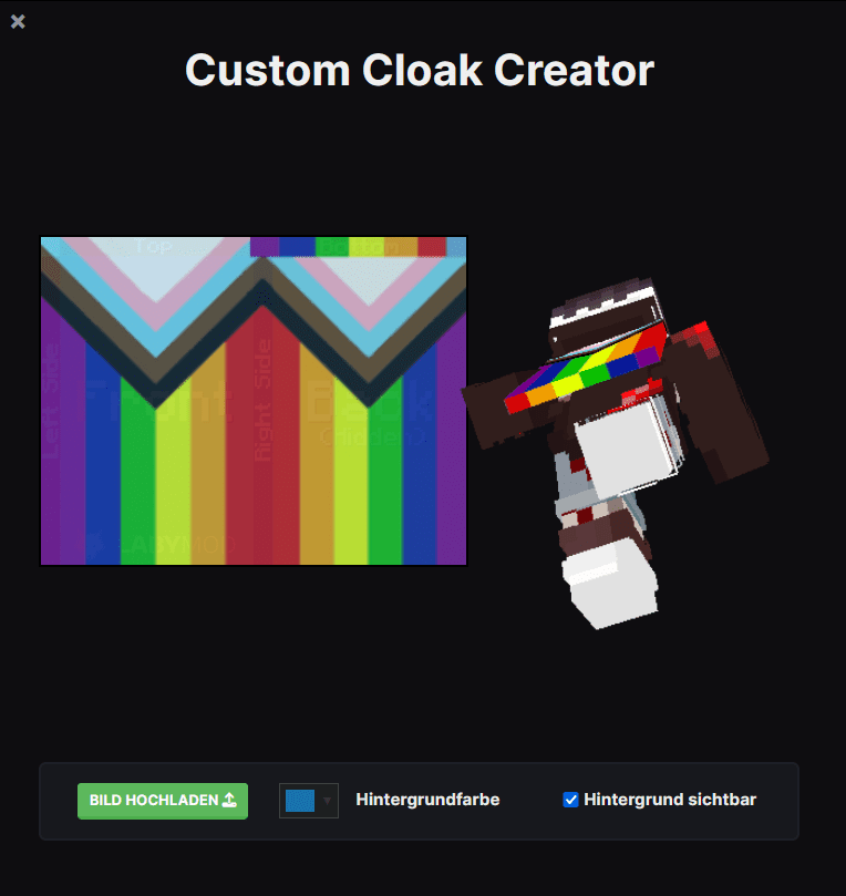 cloak texture is shown in two different ways | LabyMod Idea