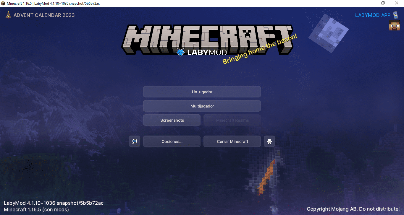 Minecraft 1.16.5  LabyMod para o Minecraft