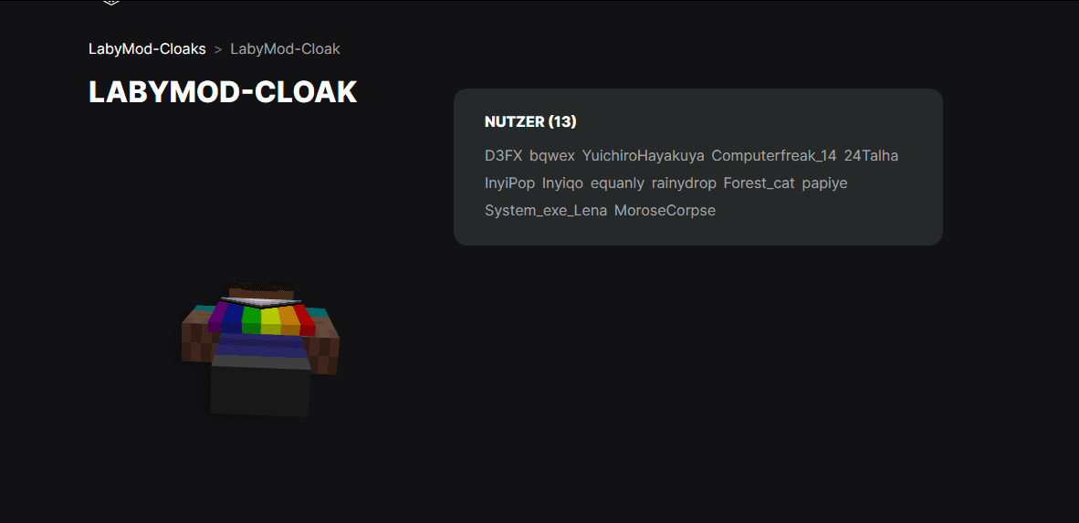 cloak texture is shown in two different ways | LabyMod Idea